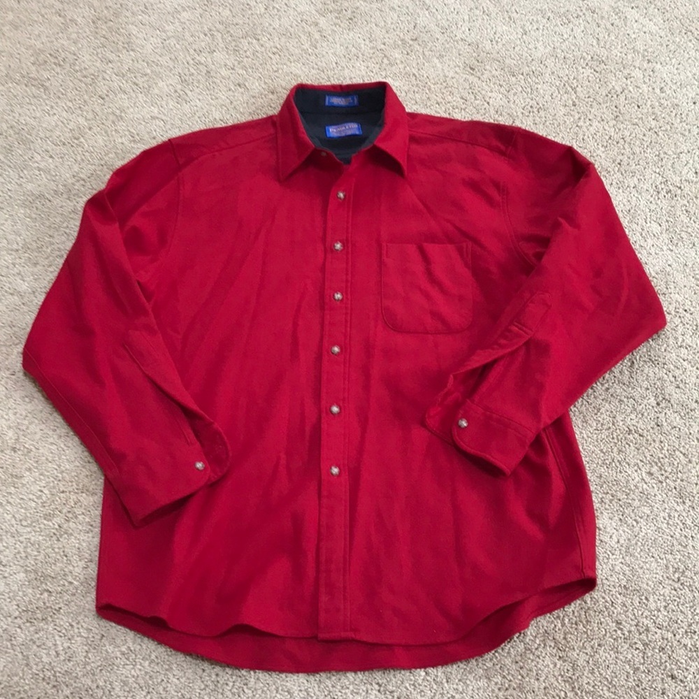 Pendleton Large Red Men’s Wool Button Down Shirt . - image 1